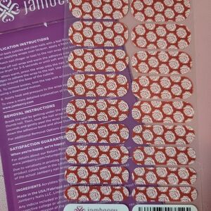 Jamberry Floral Red and White Nail Wraps